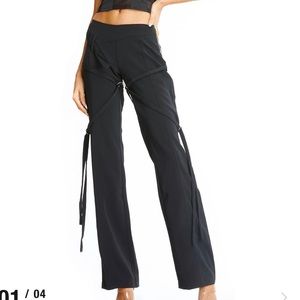 I AM GIA strappy wide leg nylon pant, mid rise size small
